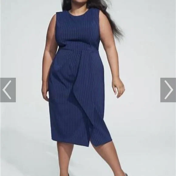 Jason Wu x Eloquii Pinstripe Origami Dress - Picture 3 of 6